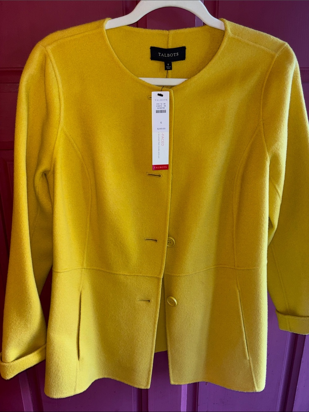 Talbots Vibrant Yellow Tailored Jacket